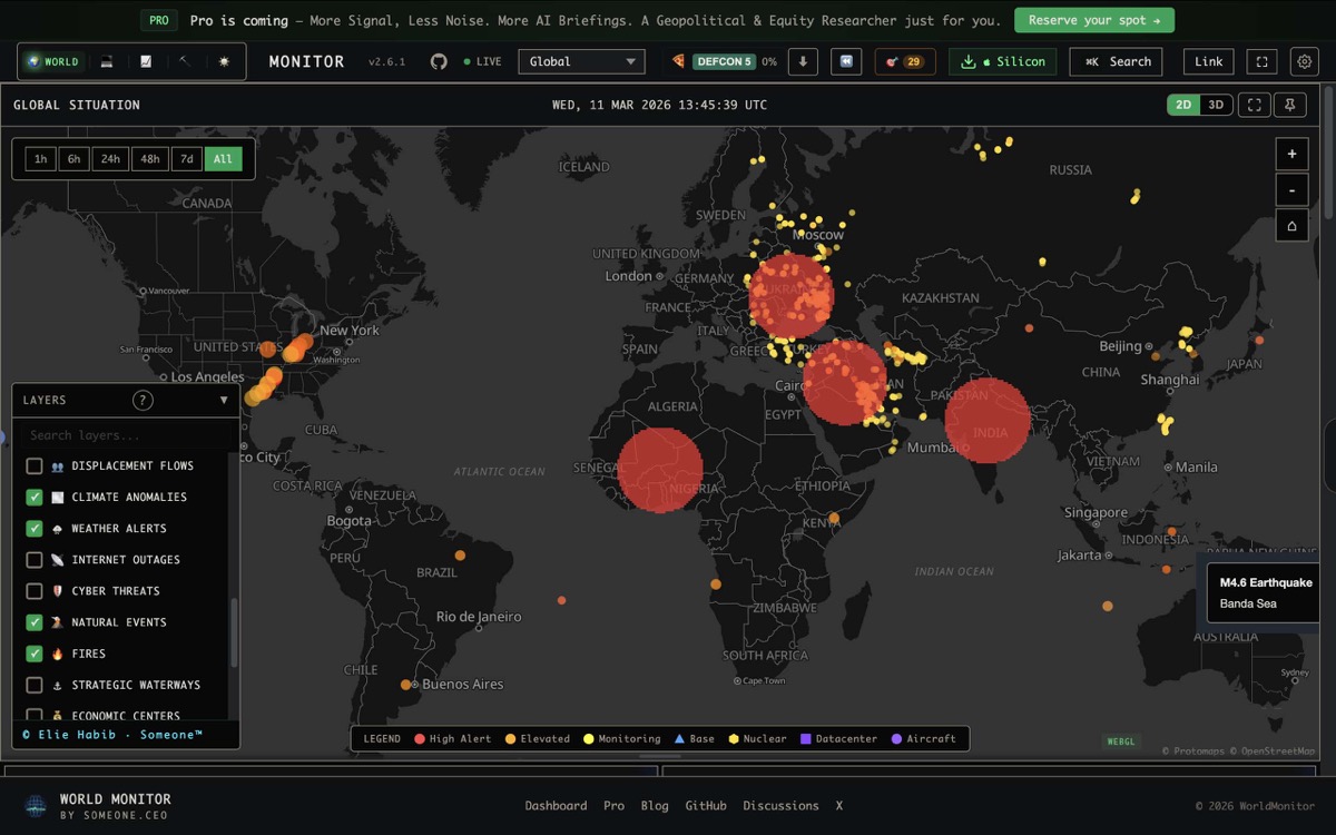 Earthquake, Fire, Flood: Real-Time Natural Disaster Monitoring with Global Watch